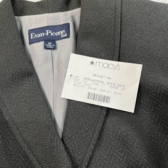 Evan Picone Women's Chevron Button Blazer Size 8P Petite Dark Gray NWT $200 - Picture 4 of 8